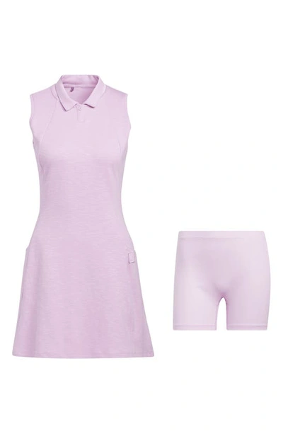 Shop Adidas Golf Princess Seam Sleeveless Polo Dress In Bliss Lilac
