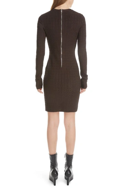 Shop Givenchy 4g Logo Long Sleeve Dress In Chocolate
