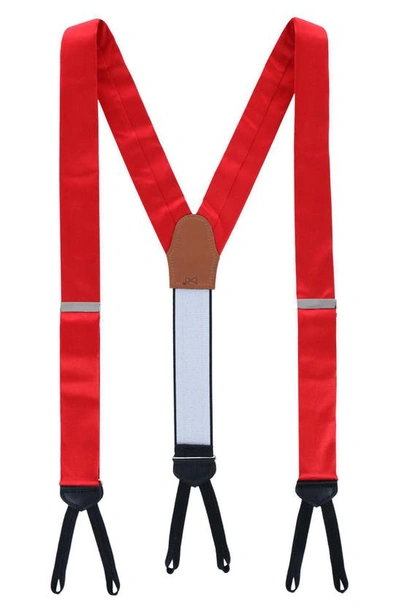 Shop Trafalgar Sutton Silk Formal Suspenders In Red