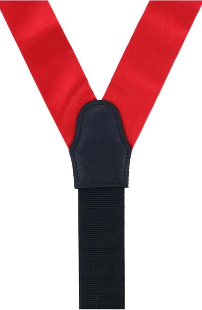 Shop Trafalgar Sutton Silk Formal Suspenders In Red