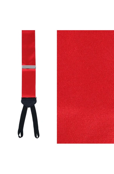Shop Trafalgar Sutton Silk Formal Suspenders In Red