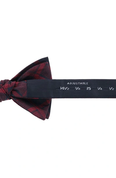 Shop Trafalgar Kincaid Plaid Silk Bow Tie In Red Plaid
