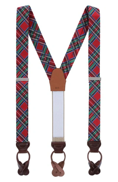 Shop Trafalgar Nicholas Tartan Plaid Silk Suspenders