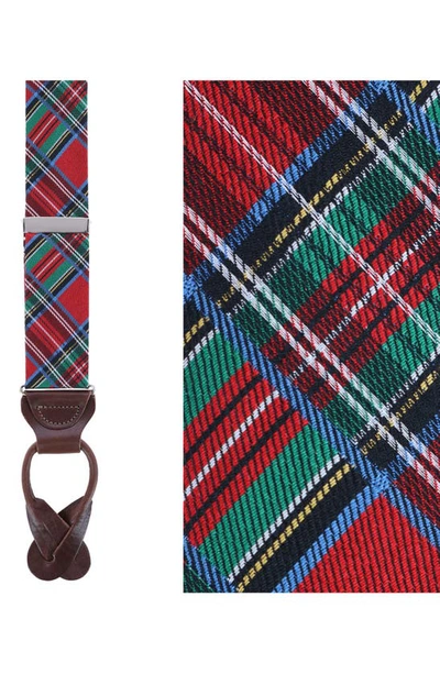 Shop Trafalgar Nicholas Tartan Plaid Silk Suspenders