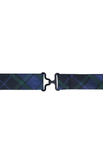 Shop Trafalgar Ives Plaid Silk Bow Tie In Green