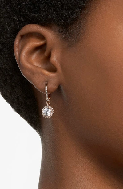 Swarovski Silver-tone Constella Crystal Drop Earrings In Rose Gold