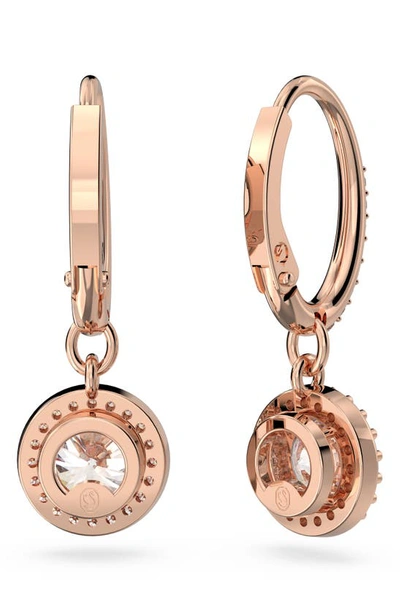 Swarovski Silver-tone Constella Crystal Drop Earrings In Rose Gold