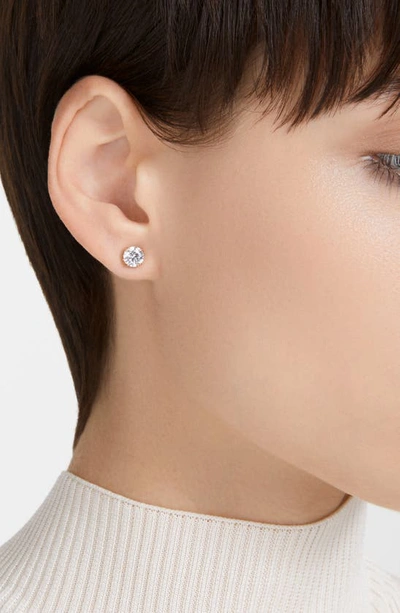 Swarovski Womens White Constella Rose-gold Toned Brass And Zirconia Stud Earrings In Rose Gold