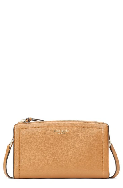 Shop Kate Spade Knott Small Leather Crossbody Bag In Bungalow