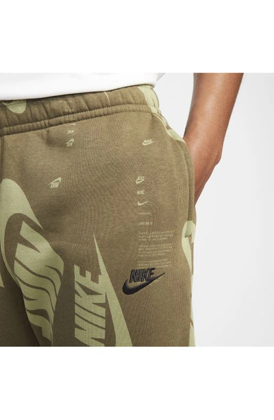 Shop Nike Logo Sweatpants In Medium Olive/ Black