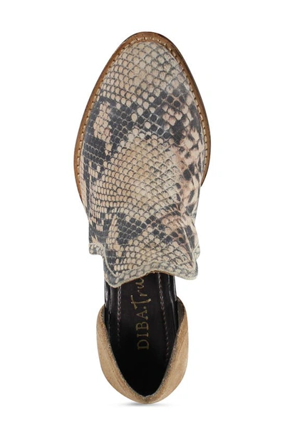 Diba True Shy Town Bootie In Snake Cognac