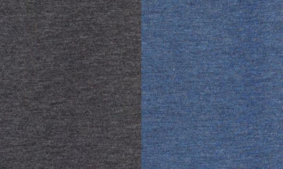 Shop Johnston & Murphy Kids' Solid Reversible Quarter Zip Pullover In Charcoal/ Blue