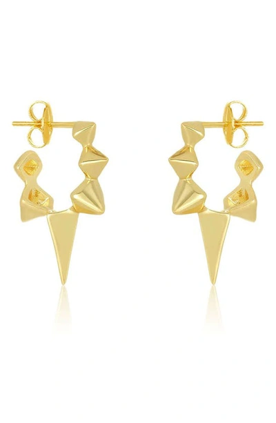 Shop Melinda Maria Gabriella Spiked Hoop Earrings In Gold