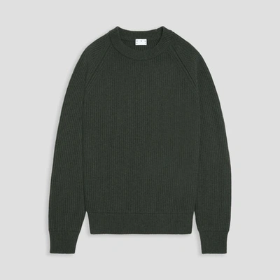 Shop Asket The Heavy Wool Sweater Dark Green
