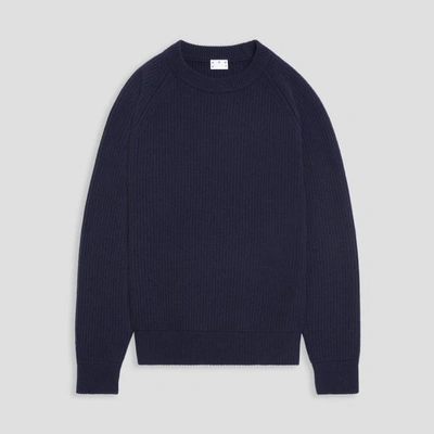 Shop Asket The Heavy Wool Sweater Dark Navy