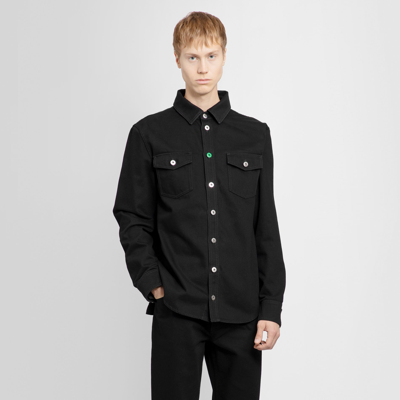 Shop Bottega Veneta Man Black Shirts