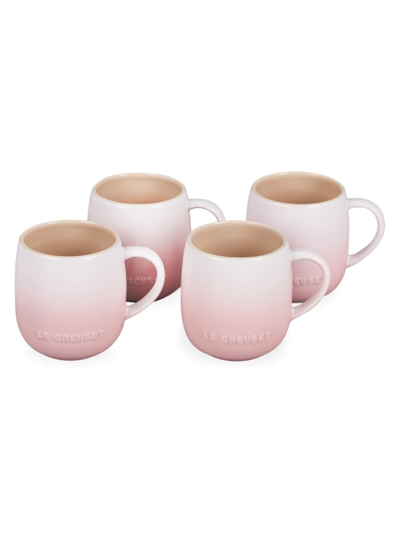 Shop Le Creuset 4-piece Heritage Mug Set In Shell Pink