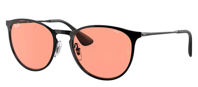 Shop Ray Ban Metal Erika Rb3539 002/q6 Round Sunglasses In Pink