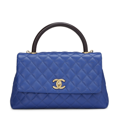 Shop What Goes Around Comes Around Chanel Blue Caviar Coco Handle Bag