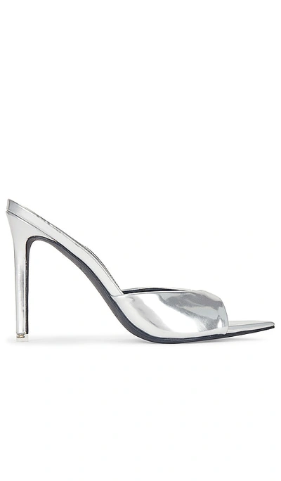 Shop Black Suede Studio Brea Mule In Silver Mirror Metallic