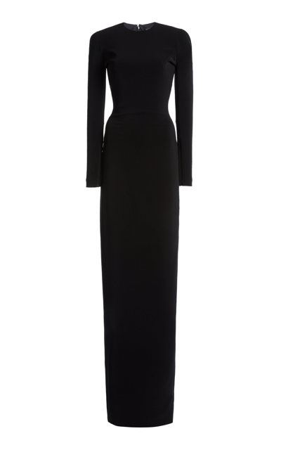 Shop Balenciaga Crepe Maxi Dress In Black