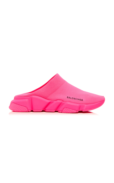 Shop Balenciaga Speed Knit Slip-on Mules In Pink