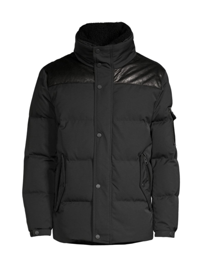 Shop Andrew Marc Men's Yeti Tech Zip-up Jacket In Black