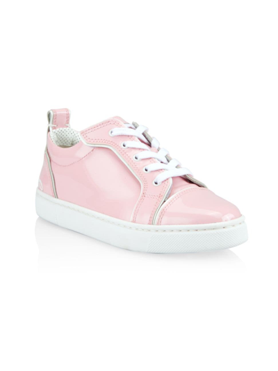Shop Christian Louboutin Little Girl's & Girl's Funnyto Flat Patent Sneakers In Pink