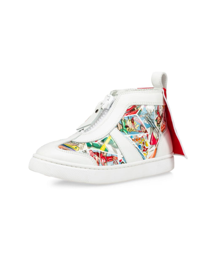 Shop Christian Louboutin Little Kid's & Kid's Pat Comics Sneakers In Red