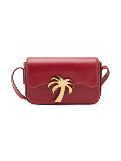 Shop Palm Angels Women's Palm Beach Leather Baguette In Ruby Gold