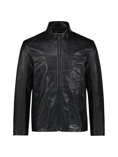 Shop Andrew Marc Men's Sallinger Leather Jacket In Black