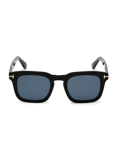 Shop Tom Ford Men's 50mm Square Plastic Sunglasses In Black