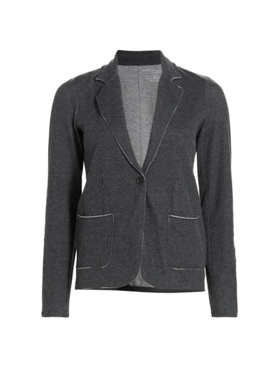 Shop Majestic Women's Double-face Blazer In Anthracite Chine