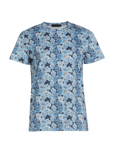 Shop Saks Fifth Avenue Women's Collection Printed T-shirt In Sky Blue