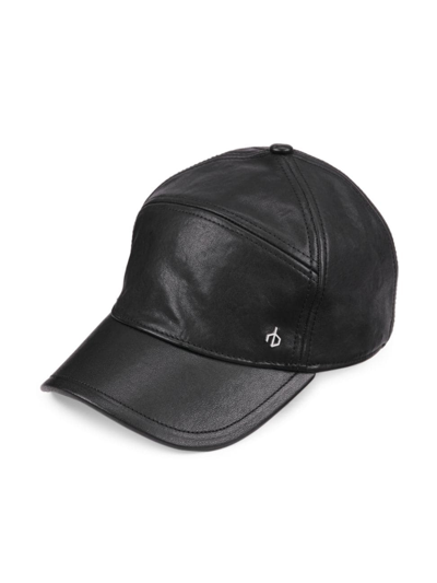 Shop Rag & Bone Women's Mercer Leather Baseball Cap In Black