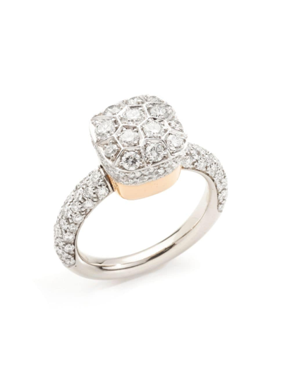Shop Pomellato Women's Nudo Classic 18k Rose Gold, 18k White Gold & Diamond Ring