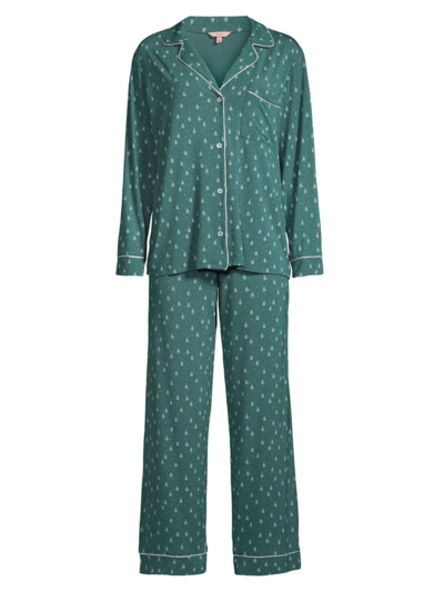 Shop Eberjey Women's Gisele 2-piece Long Pajama Set In Forest