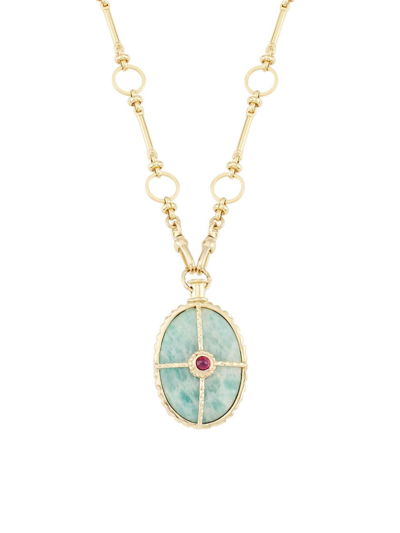 Shop Room Service Women's Octave 24k Gold-plate & Amazonite Long Chain Necklace