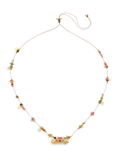 Shop Room Service Women's Tourmaline & 24k Gold-plated Secret Beads Necklace