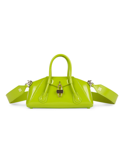 Shop Givenchy Women's Antigona Stretch Leather Mini Bag In Citrus Green