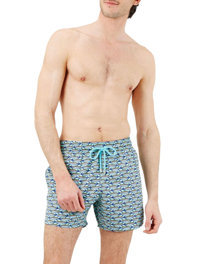 Shop Vilebrequin Men's Marbella Stretch Swim Shorts In Lagon