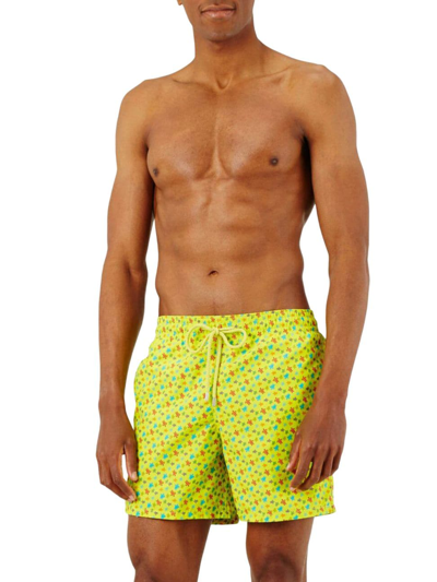 Shop Vilebrequin Men's Micro Ronde Rainbow Swim Shorts In Gingembre