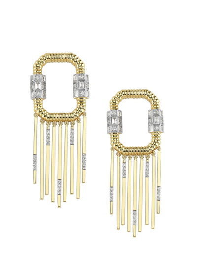 Shop Melis Goral Women's Vibe 14k Gold & Diamond Drop Earrings In Yellow Gold