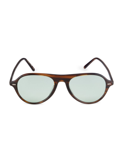 Shop Oliver Peoples Men's Emet 53mm Aviator Sunglasses In Green