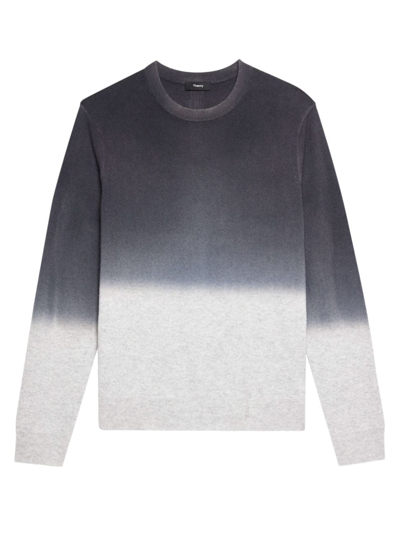 Shop Theory Men's Hilles Dip-dye Cashmere Sweater In Light Grey Heather Pestle