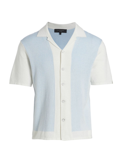 Shop Rag & Bone Men's Harvey Knit Polo Shirt In Ivory