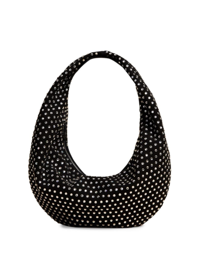Shop Khaite Women's Medium Olivia Crystal-embellished Suede Hobo Bag