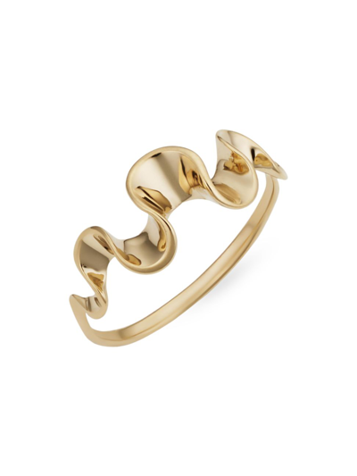 Shop Oradina 14k Yellow Solid Gold Solid Gold Ribbon Ring In Yellow Gold