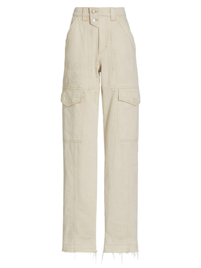 Shop Isabel Marant Étoile Women's Vayoneo Cotton High-rise Cargo Pants In Ecru
