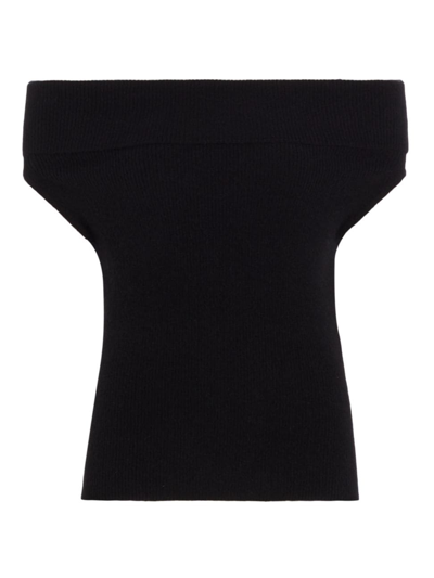 Shop Totême Women's Knit Off-the-shoulder Top In Black